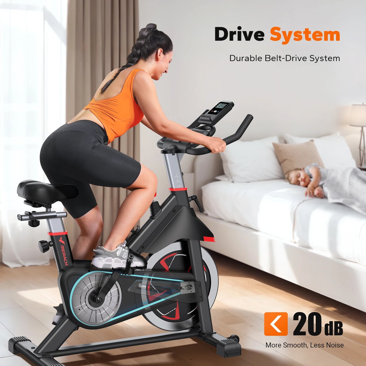 MERACH S38 Indoor Cycling Bike With Magnetic App Resistance