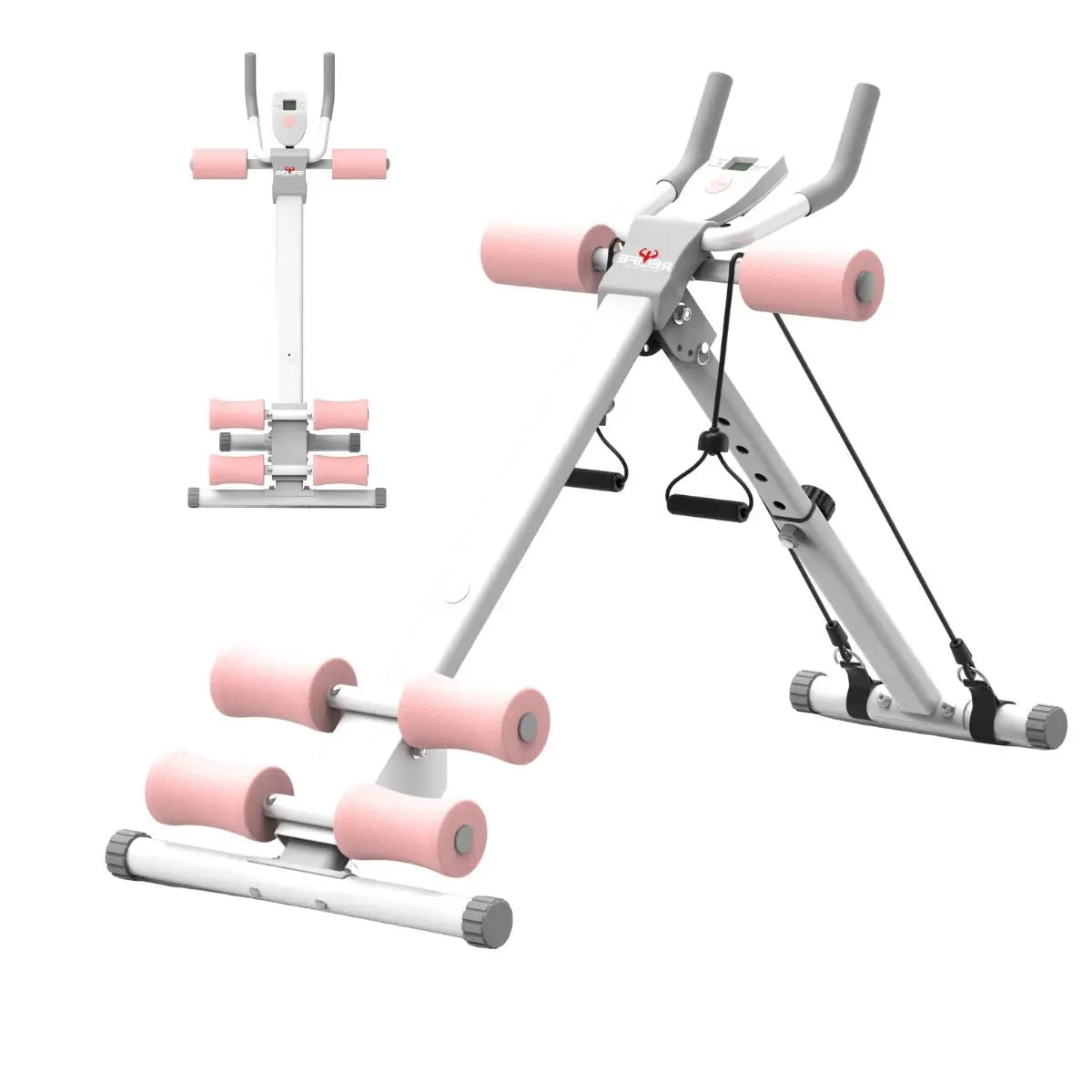 RELIFE Foldable Core Abdominal Trainer, 3-Level Adjustable Home Gym AB Workout Equipment with Resistance Bands