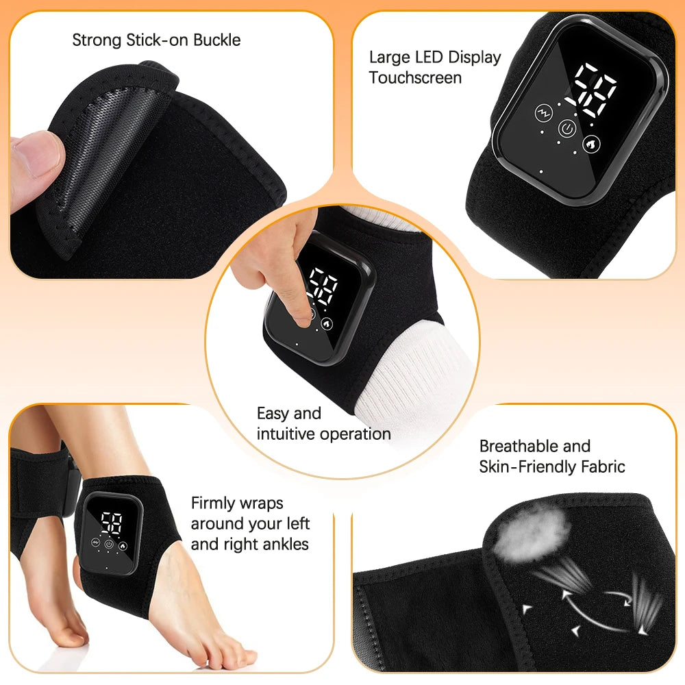 Hailicare Cordless Heated Ankle Brace With Vibration For Foot Support