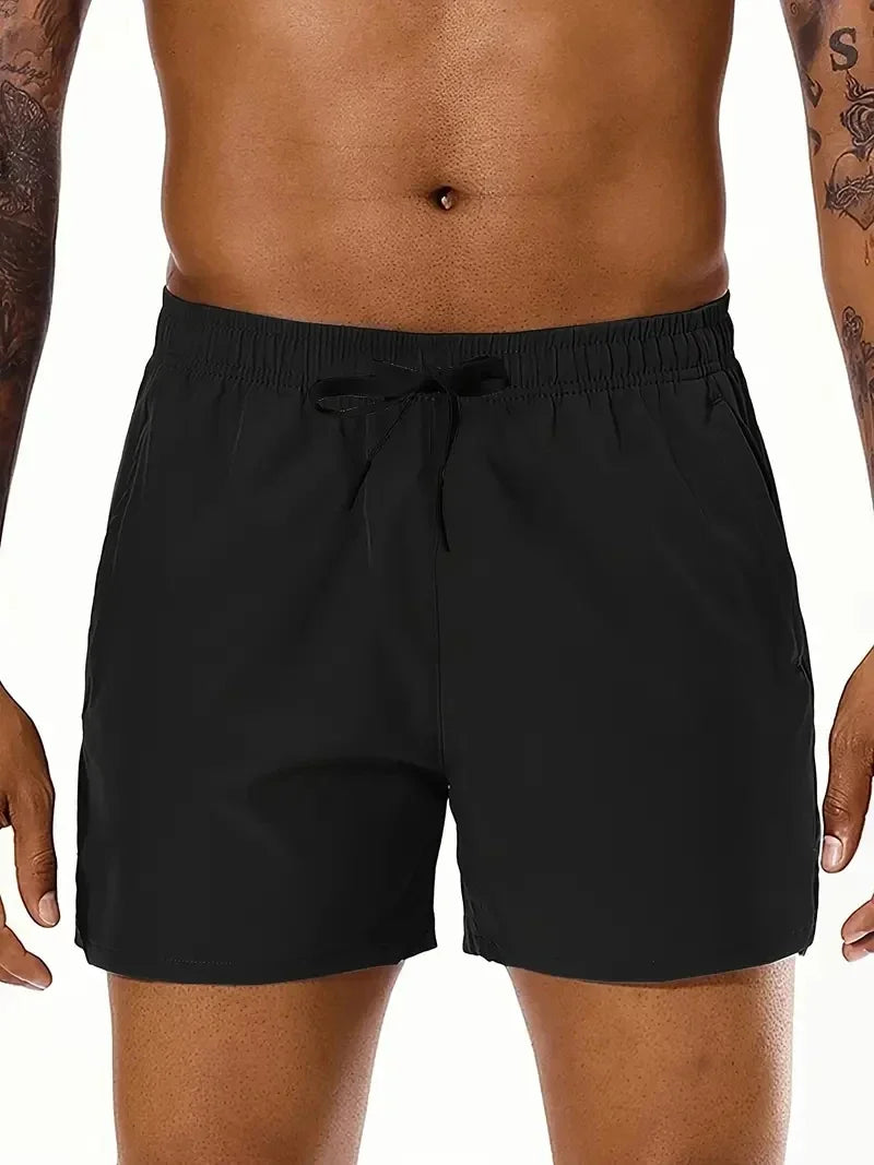 Men 2025 New Summer Beach New Models Solid Color Fashion Leisure Comfortable Elastic Waist Double Pockets Cool Sports Shorts