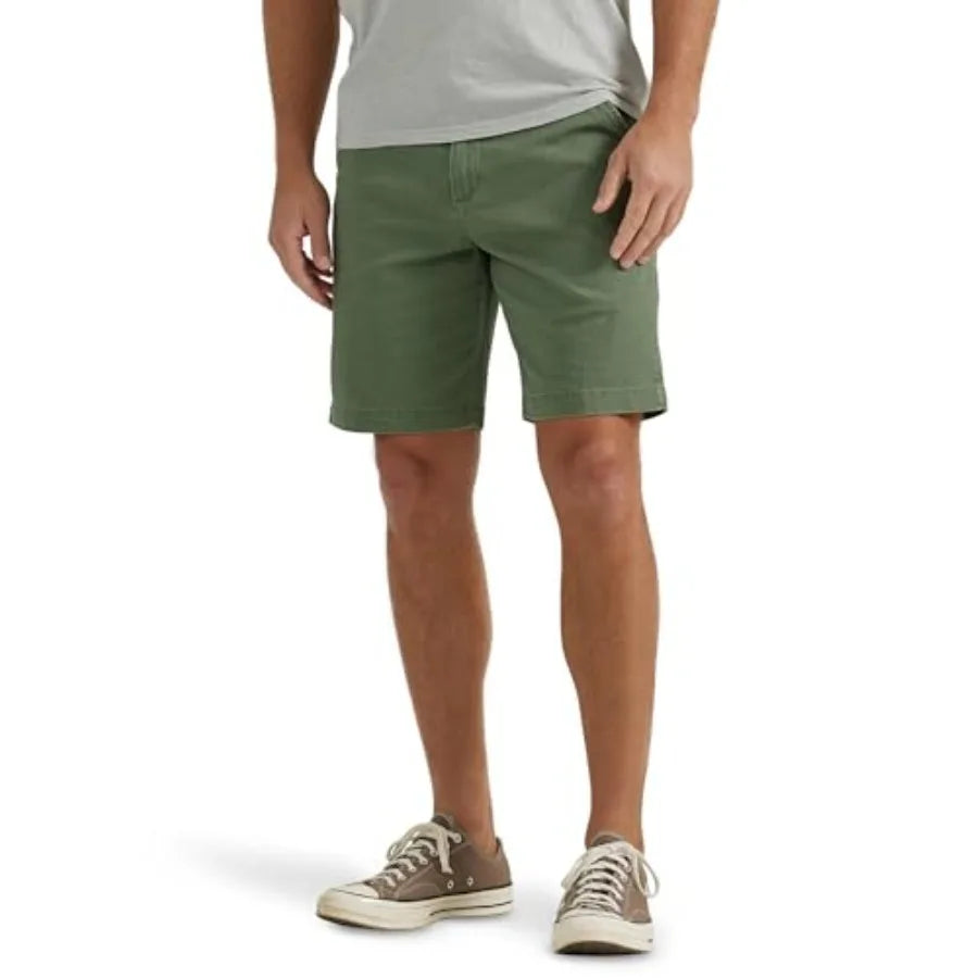 Men's Flat Front Shorts Knit Cotton Polyester For Summer