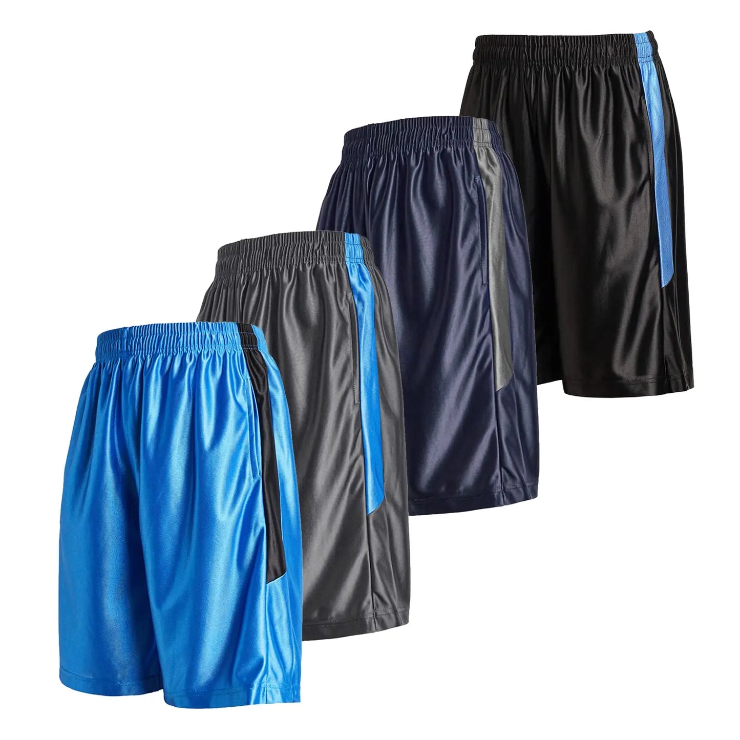 Men's Basketball Running Shorts With Deep Pockets 4 Pack