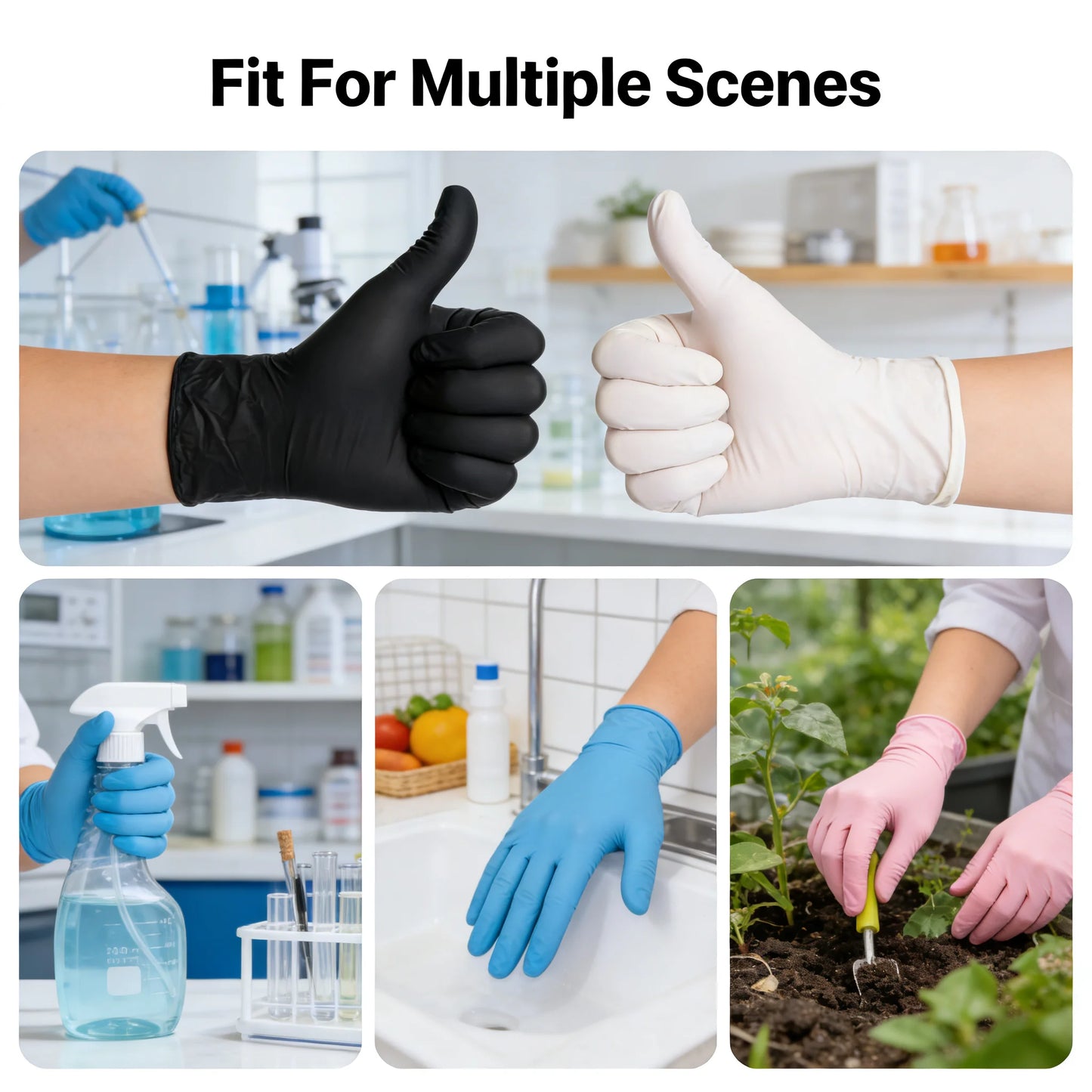 100 PCS Black Nitrile Gloves Thickened Disposable Gloves for Cleaning Hairdressing Waterproof Dishwashing Tattoo Gloves