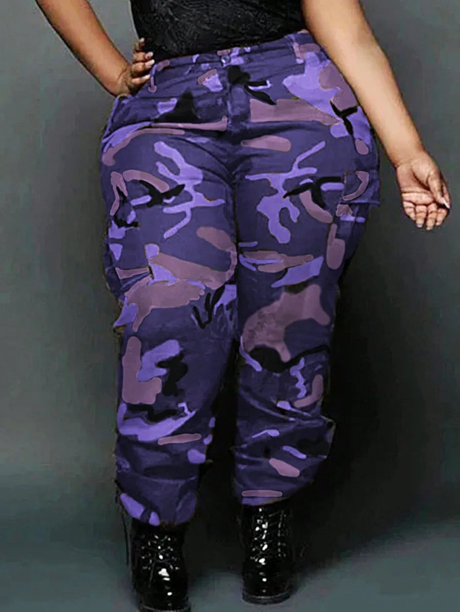 Women Casual Camouflage Cargo Pants With Pockets For Everyday
