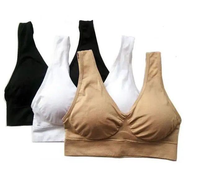 3pcs/set yoga running bra with removable pad Seamless push up women plus size S-6XL underwear wireless fitness sports Bra