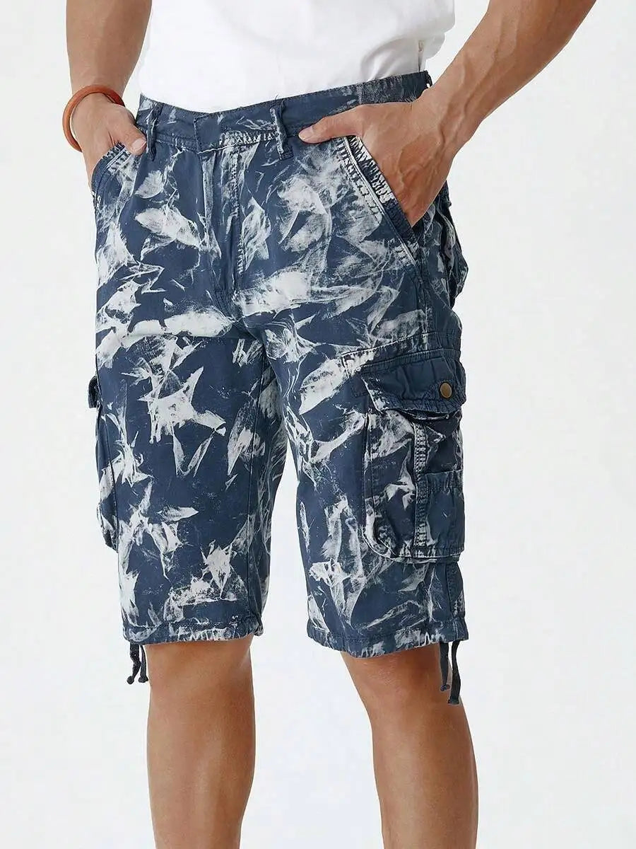Mens Tie Dye Cargo Shorts Casual Outdoor Hiking Camping Travel Daily Wear Lightweight Streetwear Summer