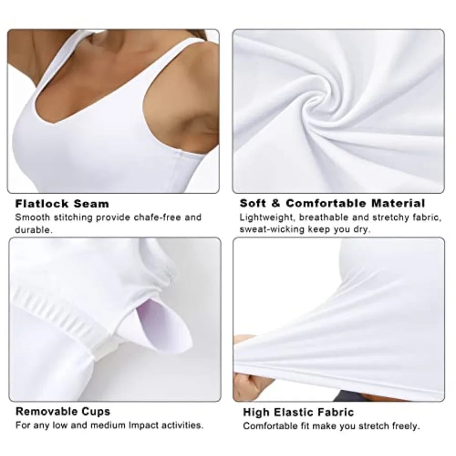 Womens' Sports Bra Longline Wirefree Padded with Support