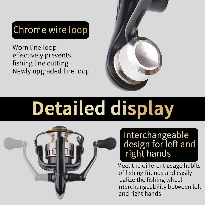 Two-Hand Rotating Fishing Reel HE1000 7000 Series Left Right