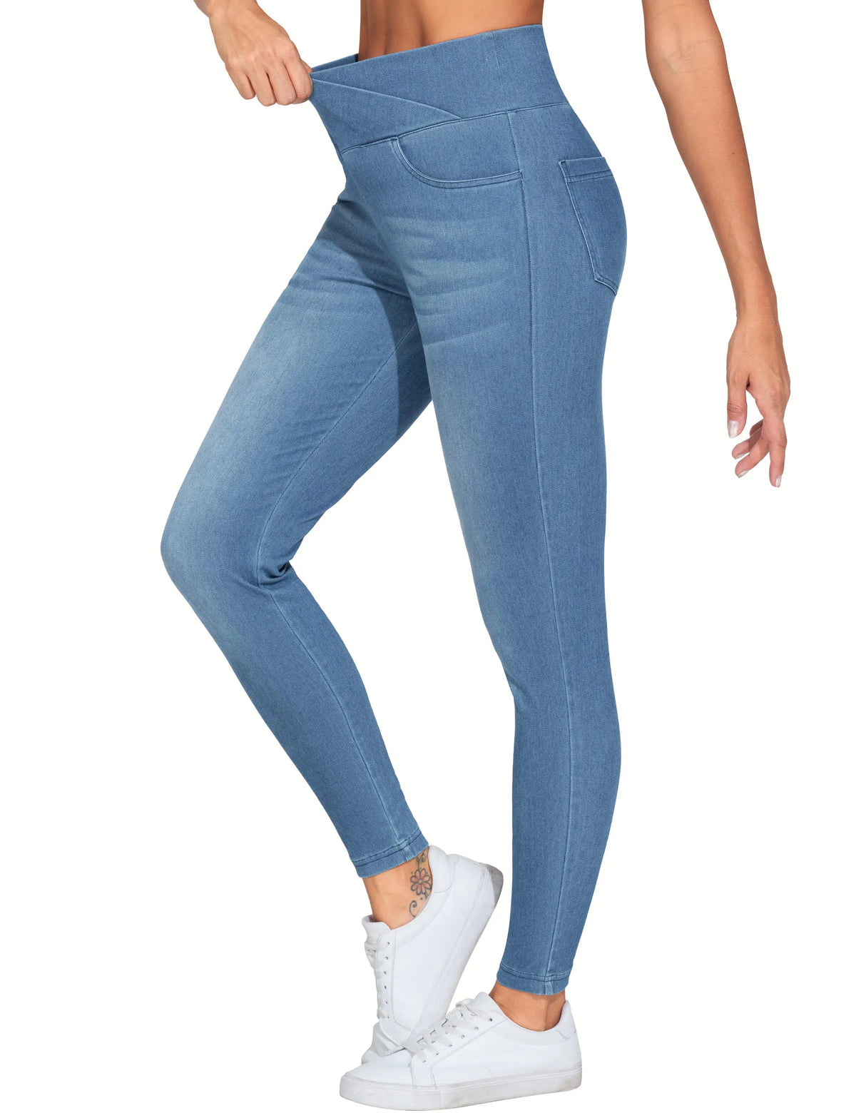 THE GYM PEOPLE Women's High Waisted Stretch Denim Jeggings