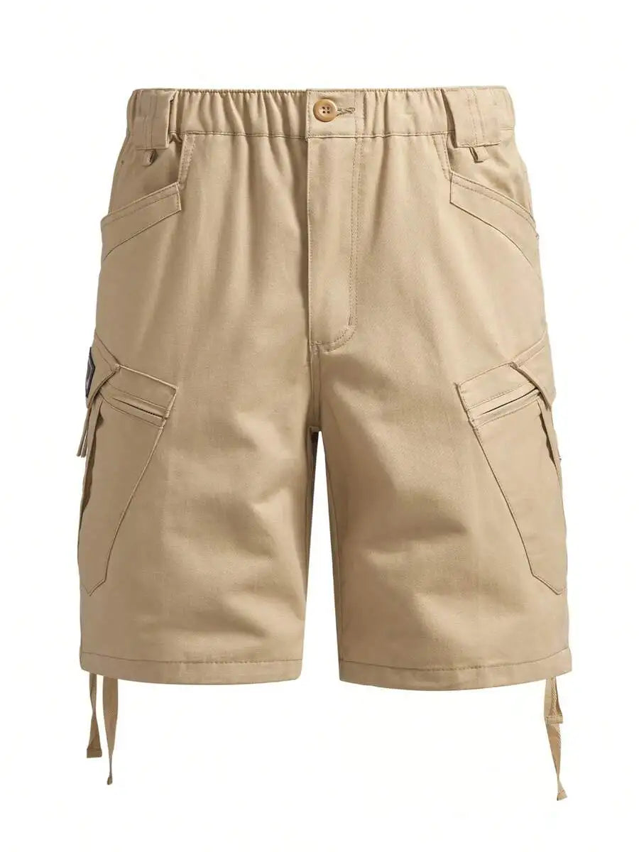 Men's Casual Cargo Shorts With Elastic Waist and Pockets