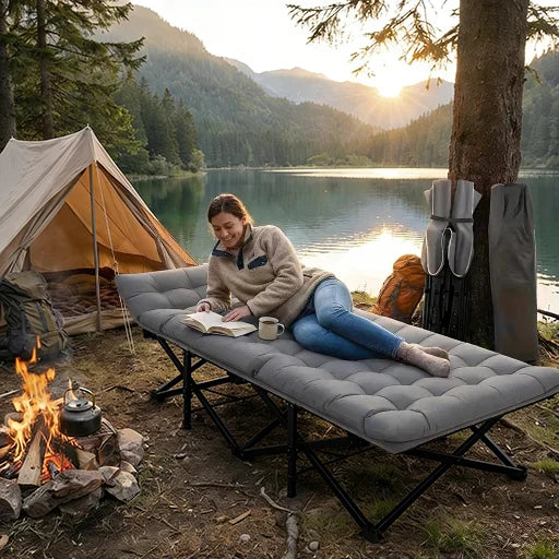 Aoran Heavy Duty Folding Camping Cot With Portable Mattress