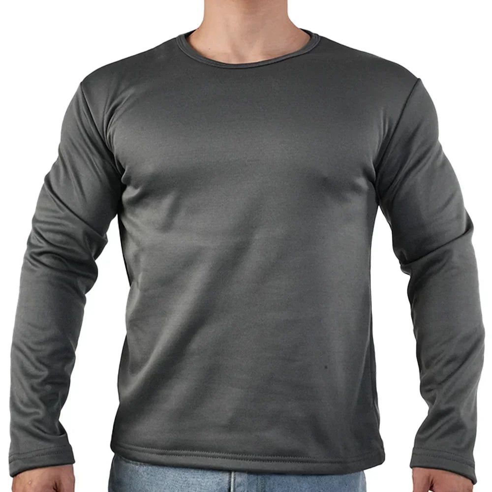 Men's Winter Thermal Underwear Extreme Cold Weather Long-sleeved Base Layer Top Fleece Lined New Winter O-Neck Bottoming Shirts