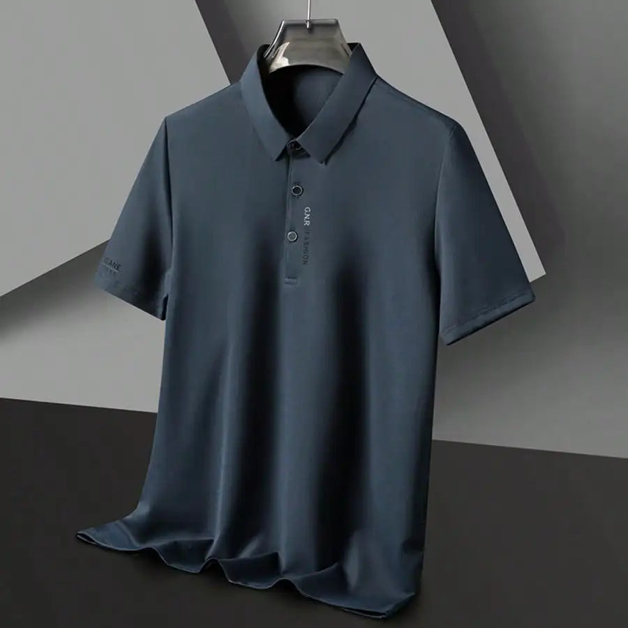 1-4Pcs Men's Solid Color Short Sleeve Polo Shirt, Quick Dry Breathable Business Casual Golf T-Shirt With Letter Print