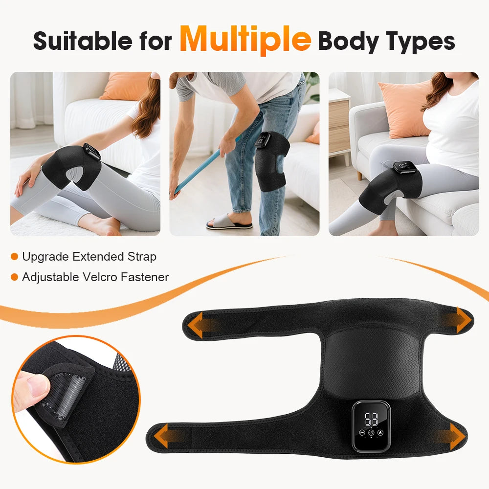 Electric Cordless Knee Massager With Heat And Vibration Knee Pad Brace For Sports Recovery Joint Support Extended Version