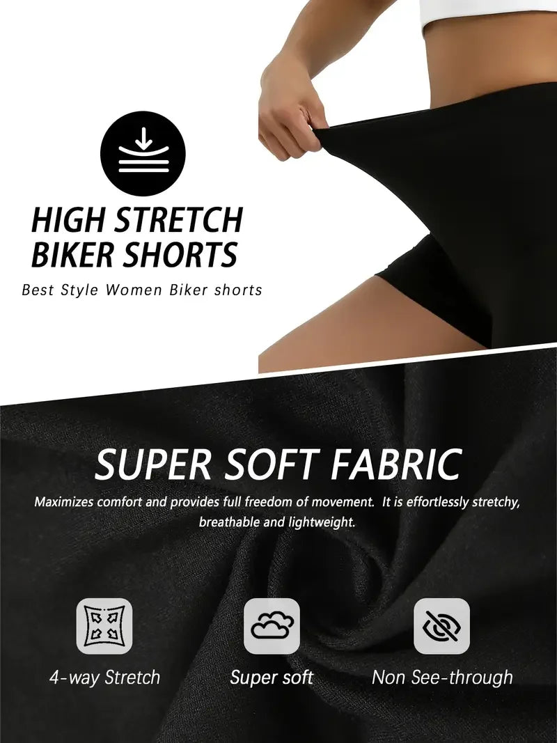 5PC Somen'S High-Waisted Yoga Shorts with Dual Side Pockets, Designed for Tight Fit, Butt-Lifting, Quick-Drying High Elastic