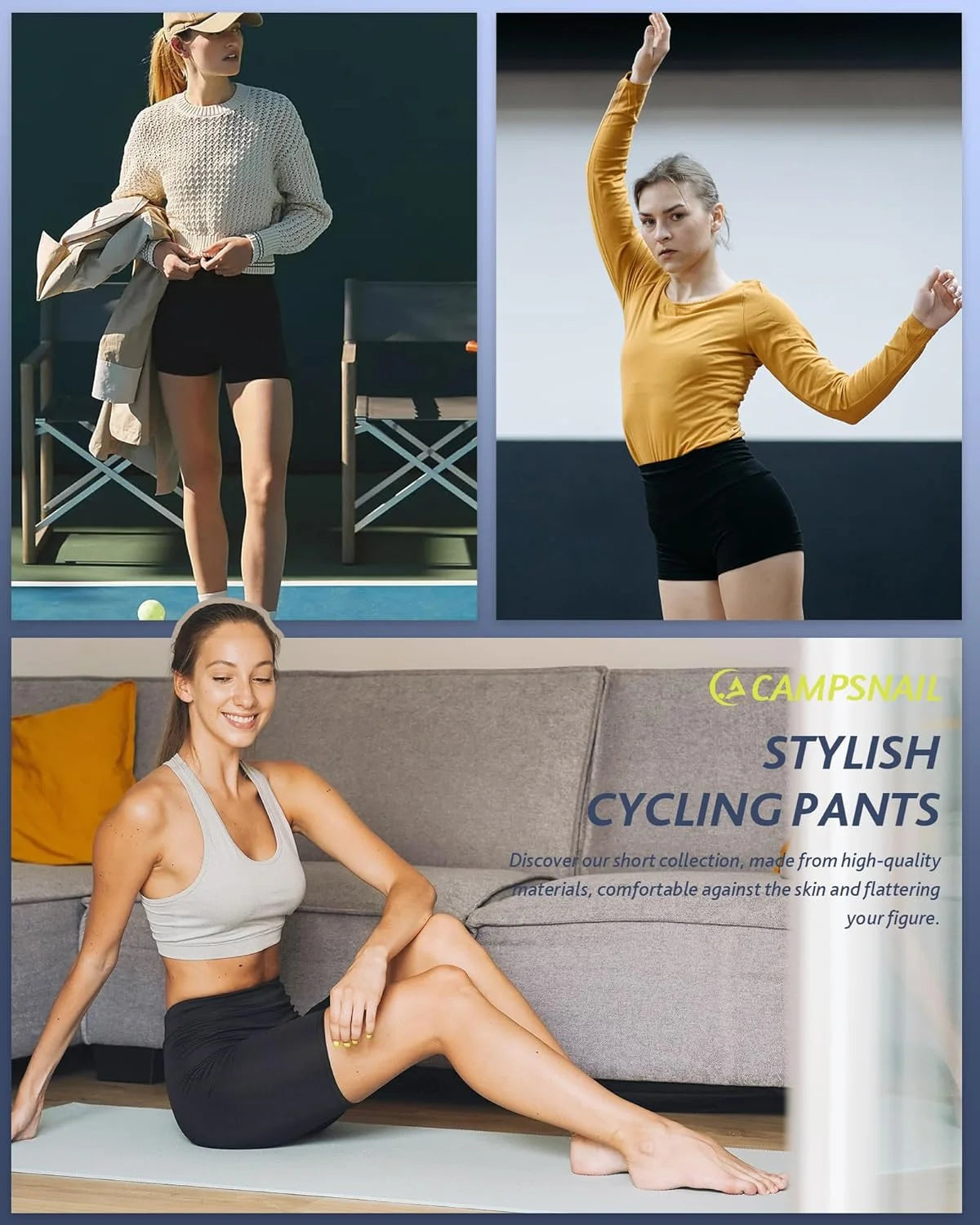 5PC Somen'S High-Waisted Yoga Shorts with Dual Side Pockets, Designed for Tight Fit, Butt-Lifting, Quick-Drying High Elastic