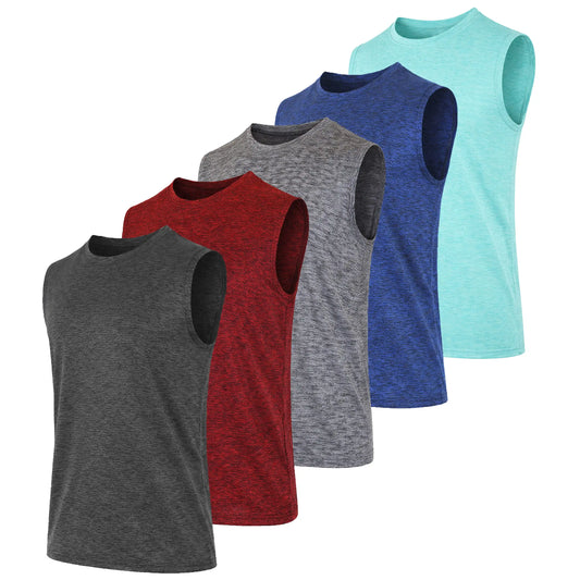 Men's Moisture Wicking Sleeveless Muscle Tee Polyester Performance