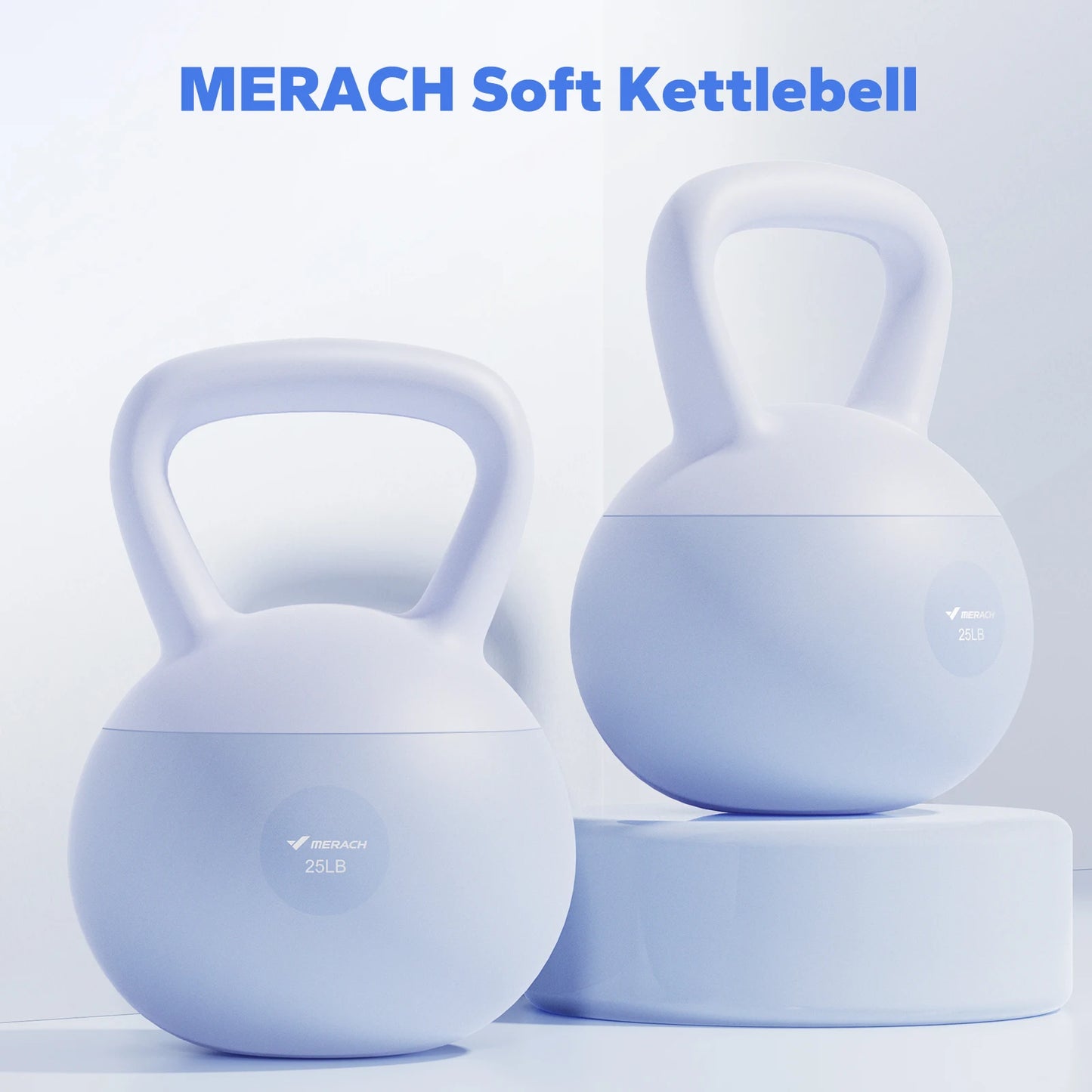 MERACH Soft Kettlebell Non-Slip Wide-Grip Handle Cushioned Horizontal Base Filled with Fine Mineral Sand Premium Kettle Bell