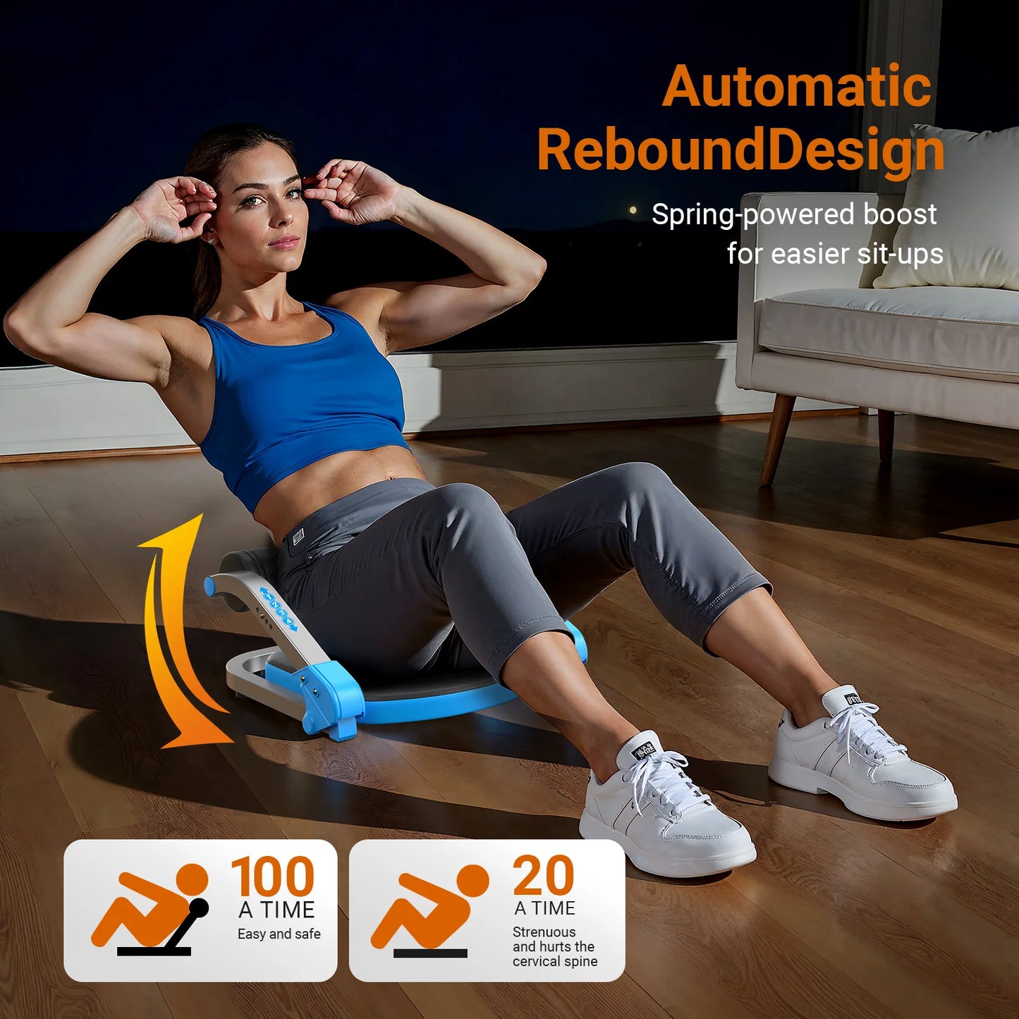 MERACH Ab Machine for Stomach Workout with 3    Adjustable Resistance&Automatic Rebound,Sit Up Machine with 330 LBS Weight Capacity