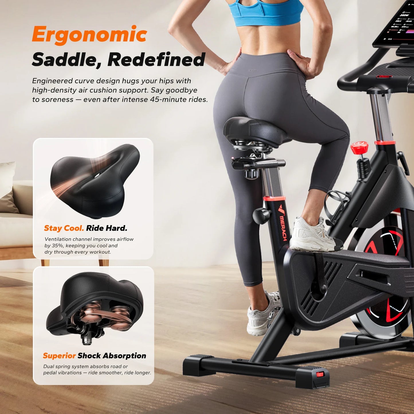 MERACH S38 Indoor Cycling Bike With Magnetic App Resistance