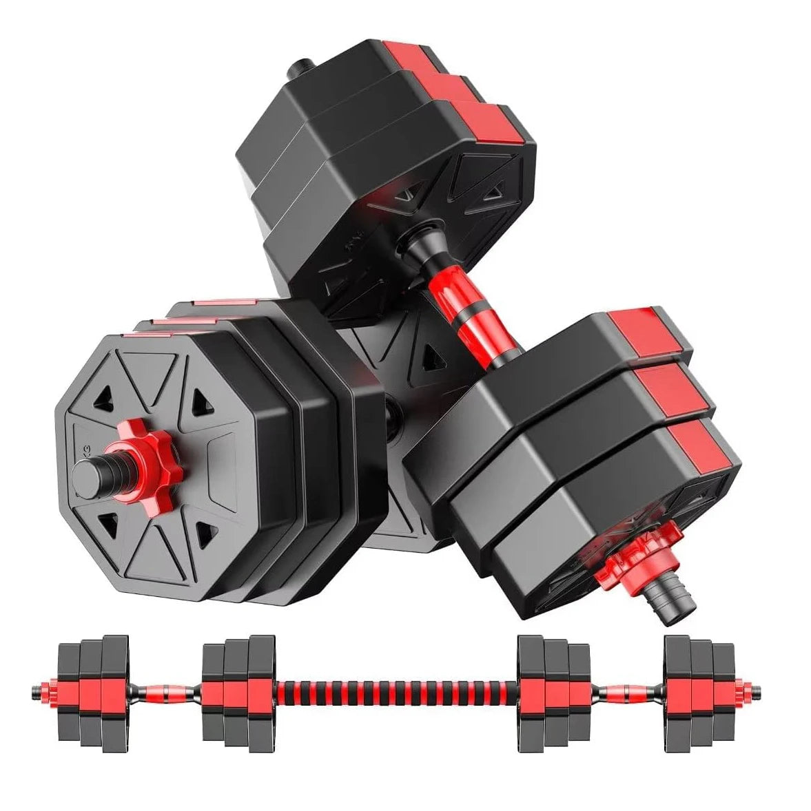 Adjustable Dumbbell to Barbell 3-in-1 Home Gym Set Anti-Slip