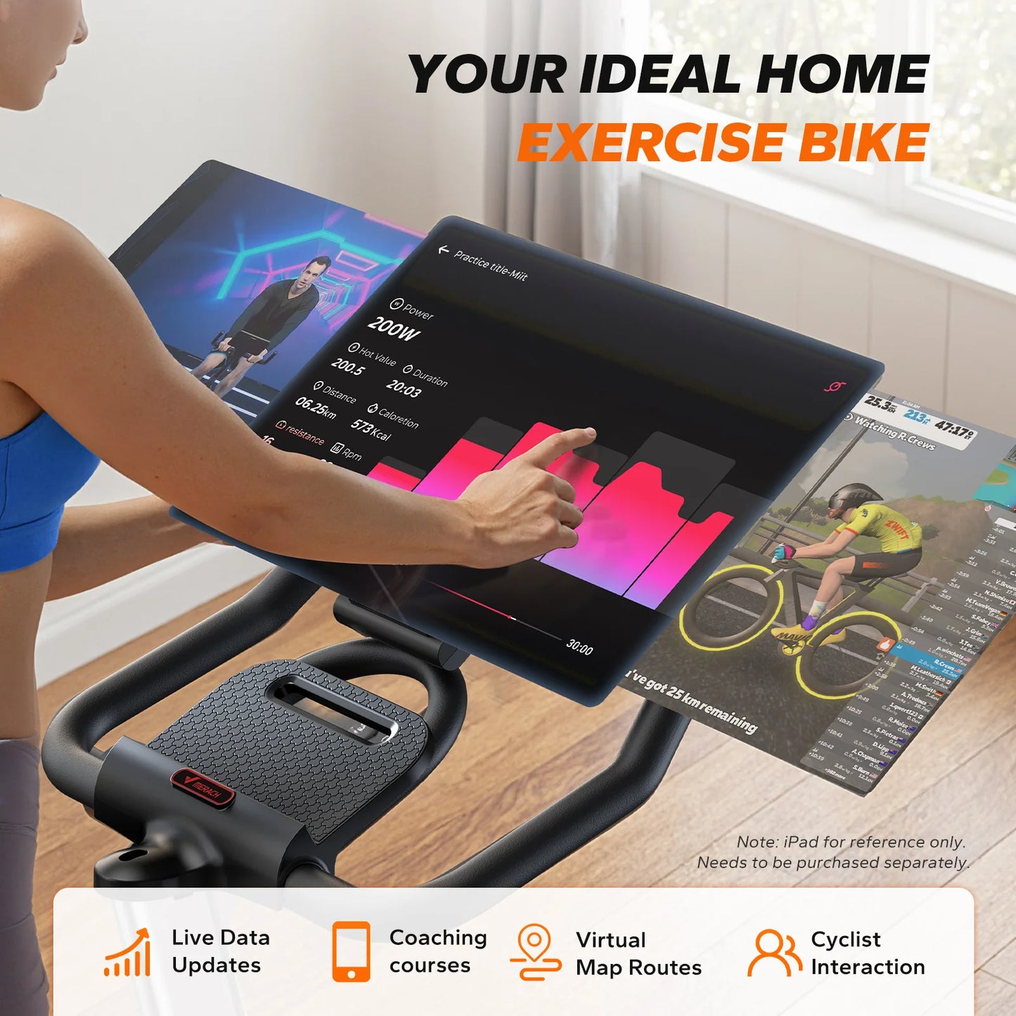 MERACH S38 Indoor Cycling Bike With Magnetic App Resistance