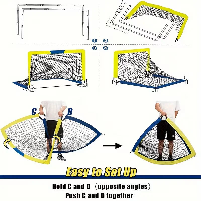 Portable Soccer Goal Net Set for Backyard and Indoor Play