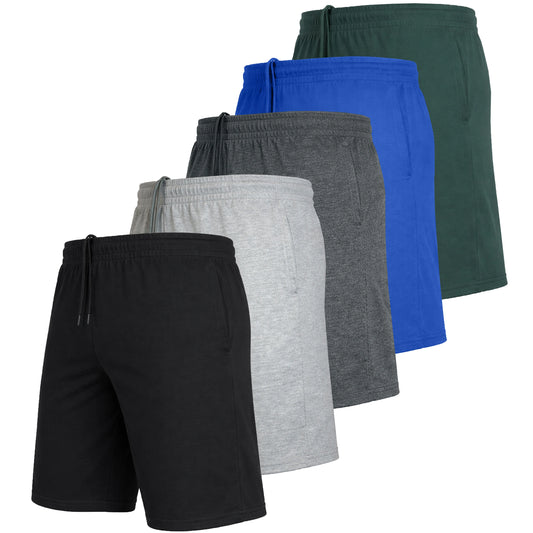 Men's Moderate Fit Cotton Blend Lounge Shorts Pack of Five