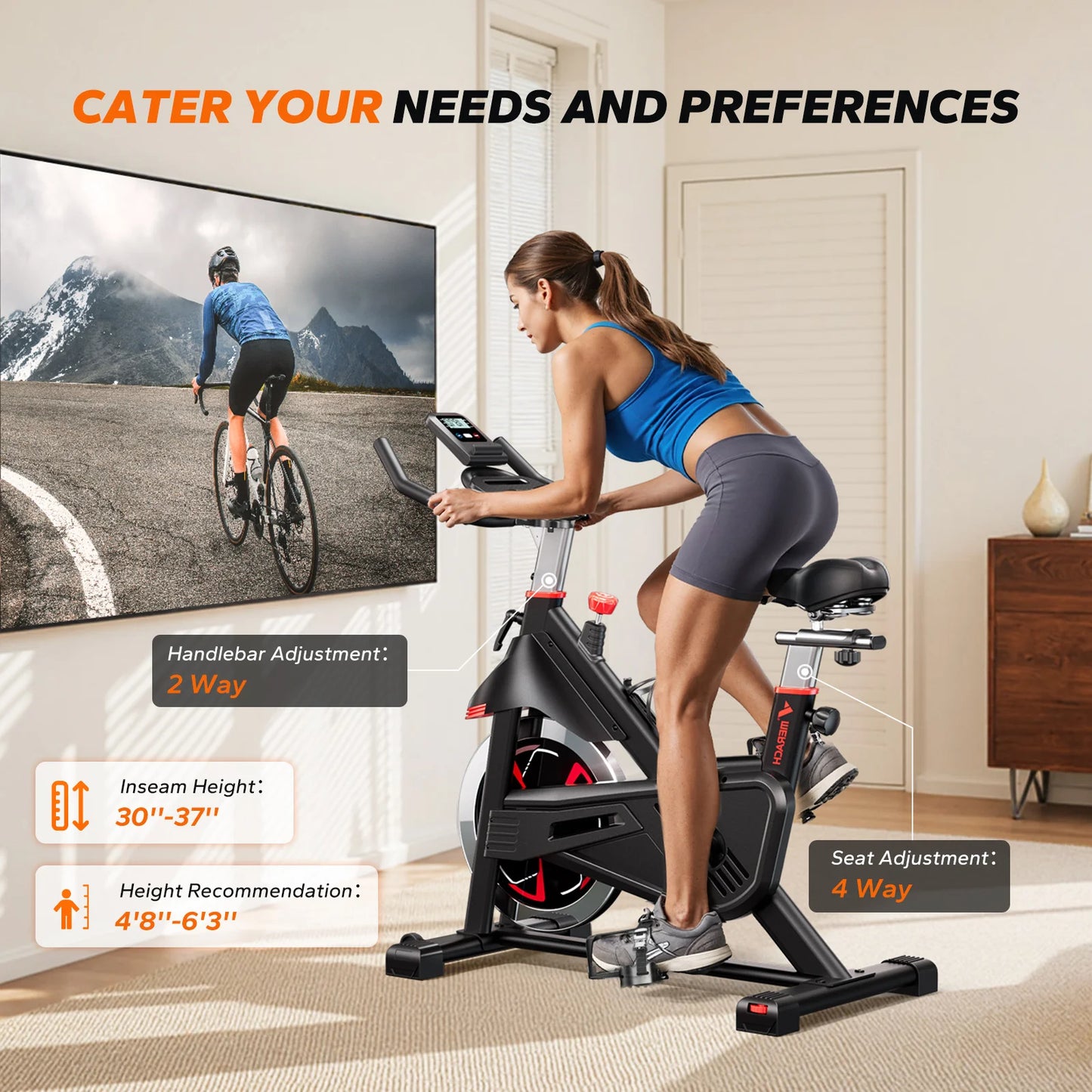 MERACH S38 Indoor Cycling Bike With Magnetic App Resistance