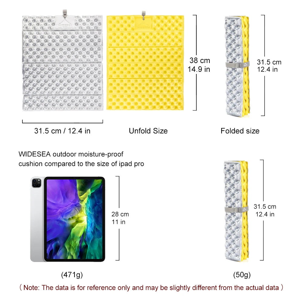 Widesea Foldable Mat Seat Ultralight Camping Pad Waterproof XPE Foam