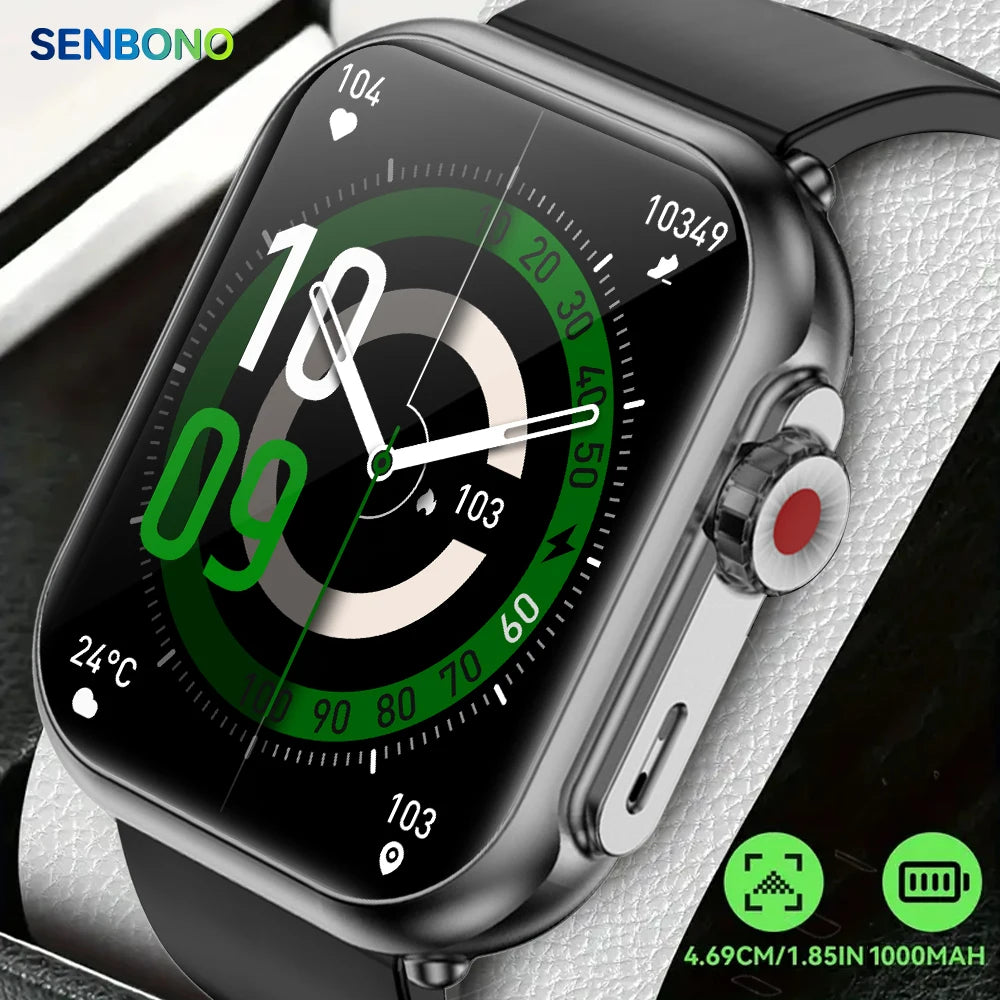 SENBONO Smart Watch for Men Women With 1000mAh Battery 100Day Standby Time Fitness Tracker IP68 Waterproof Watch for Android iOS
