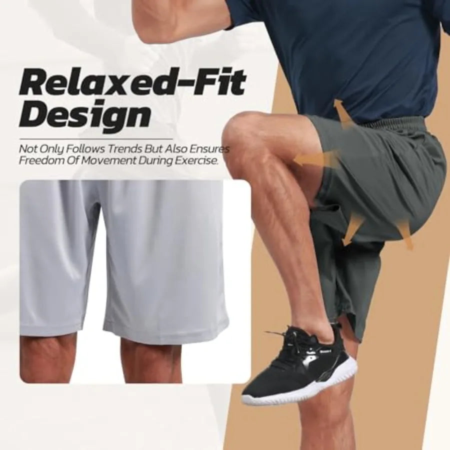 3 Pack Gym Basketball Mens Shorts Quick Dry Athletic With Pockets For Running