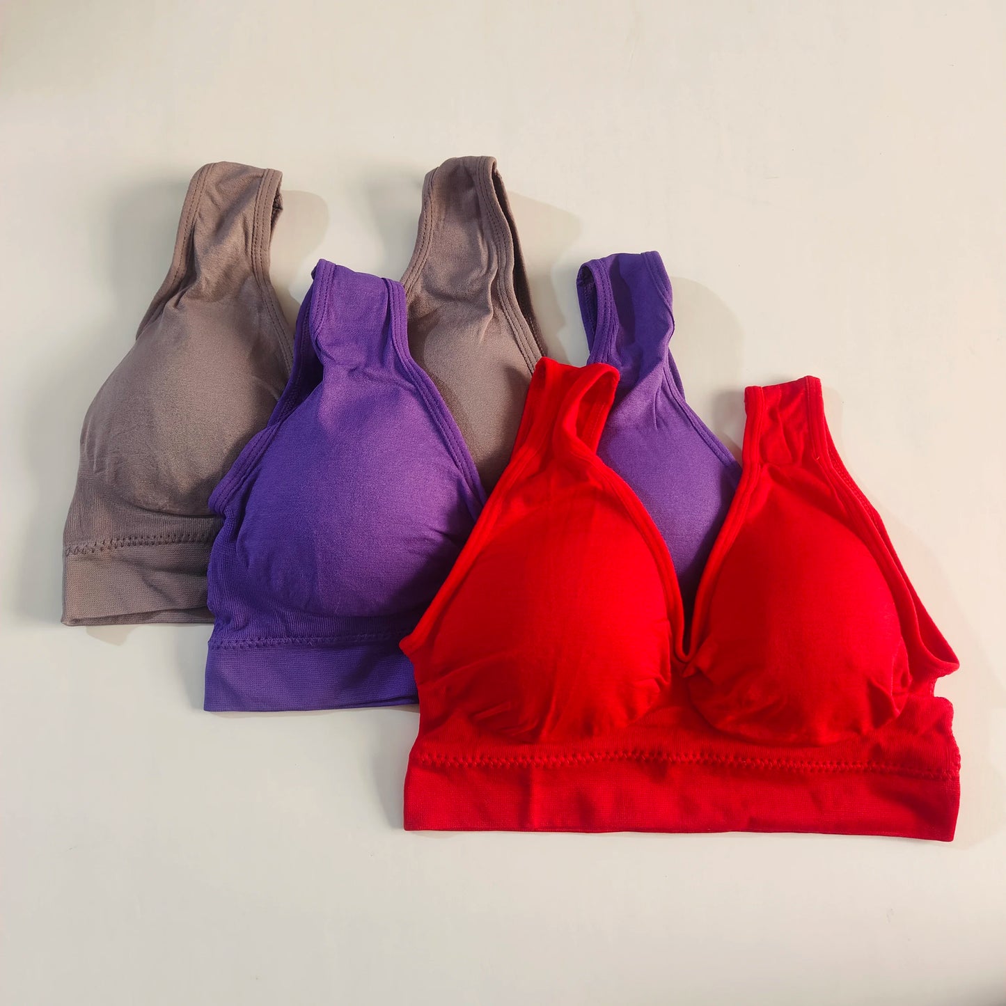 3pcs/set yoga running bra with removable pad Seamless push up women plus size S-6XL underwear wireless fitness sports Bra