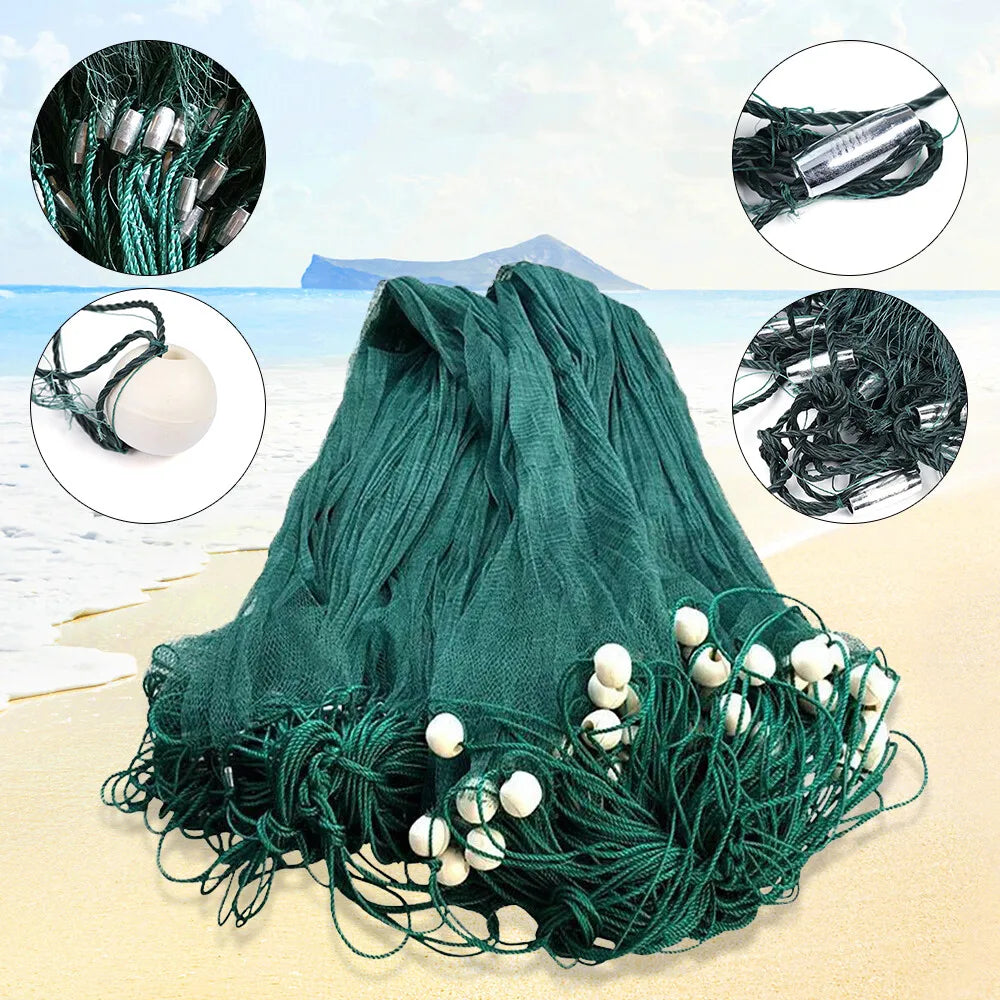 6.5x33Ft Large-Size Fishing Net 645.83Ft² Catching Area, 0.5In Encrypted Mesh Prevents Fish Escape, Improves Capturing Rate