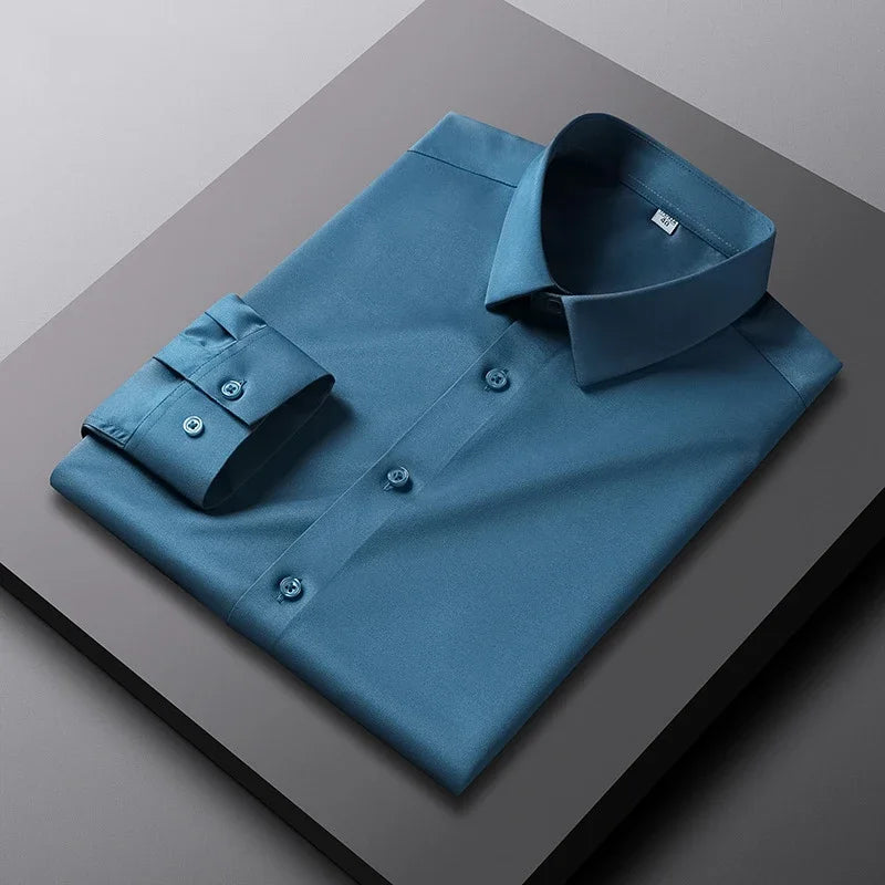 Men's Casual Long Sleeve Shirt Non Ironing Wrinkle Resistant