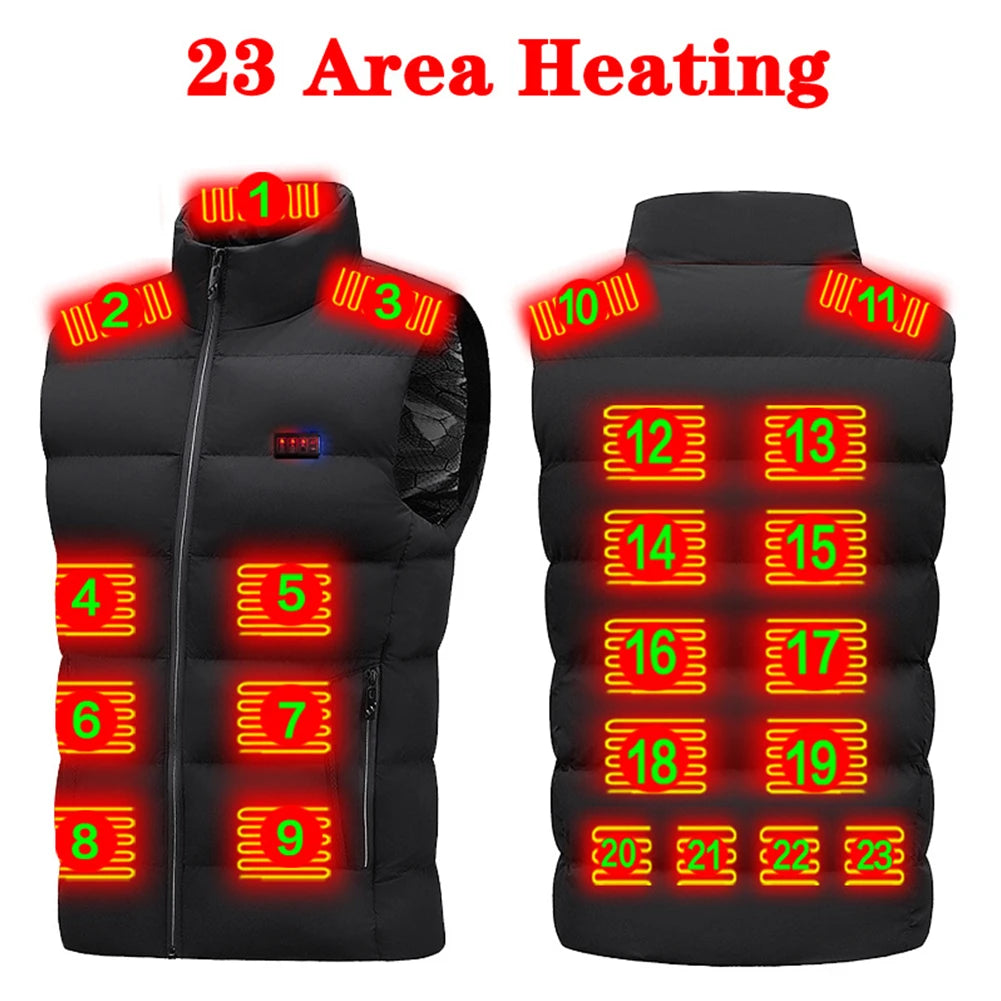 Self-heating Warm Jackets Thermal Heated Vest Men USB Electric Heating Ski Clothing Women Thermal Winter Coat Outdoor Camping