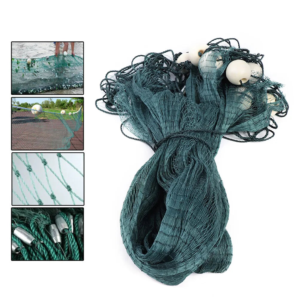 6.5x33Ft Large-Size Fishing Net 645.83Ft² Catching Area, 0.5In Encrypted Mesh Prevents Fish Escape, Improves Capturing Rate