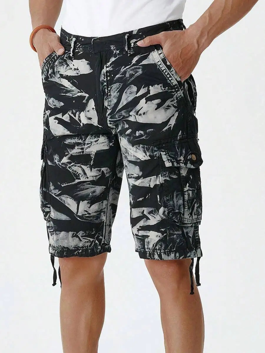 Mens Tie Dye Cargo Shorts Casual Outdoor Hiking Camping Travel Daily Wear Lightweight Streetwear Summer