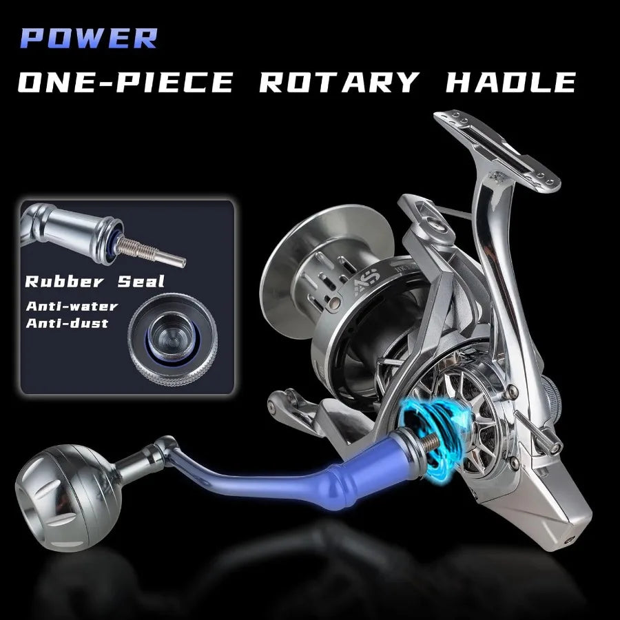 Spinning Reel 8000 10000 12000 Aluminum Frame Surf Fishing Reels Carbon Fiber 55LB Power Drag Heavy Long Casting Inshore Saltwa