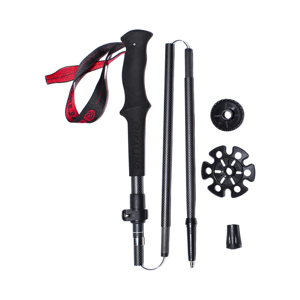 OKHEALING Ultralight Carbon Fiber Trekking Poles Folding Telescopic Hiking Poles