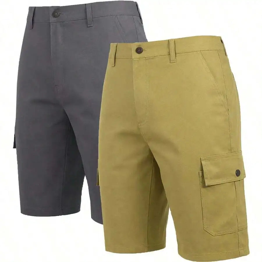 Mens Cotton Flex Stretch Cargo Shorts For Casual Summer Wear