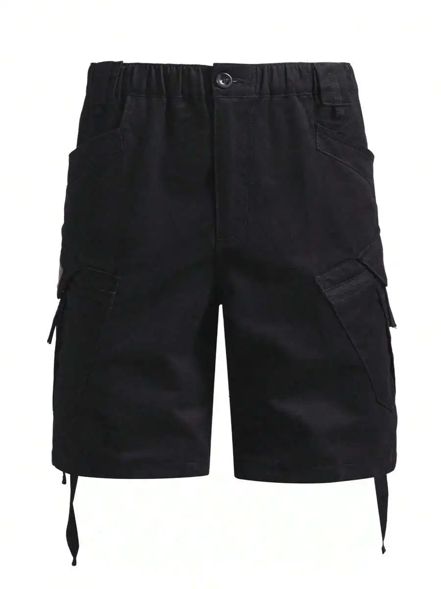 Men's Casual Cargo Shorts With Elastic Waist and Pockets