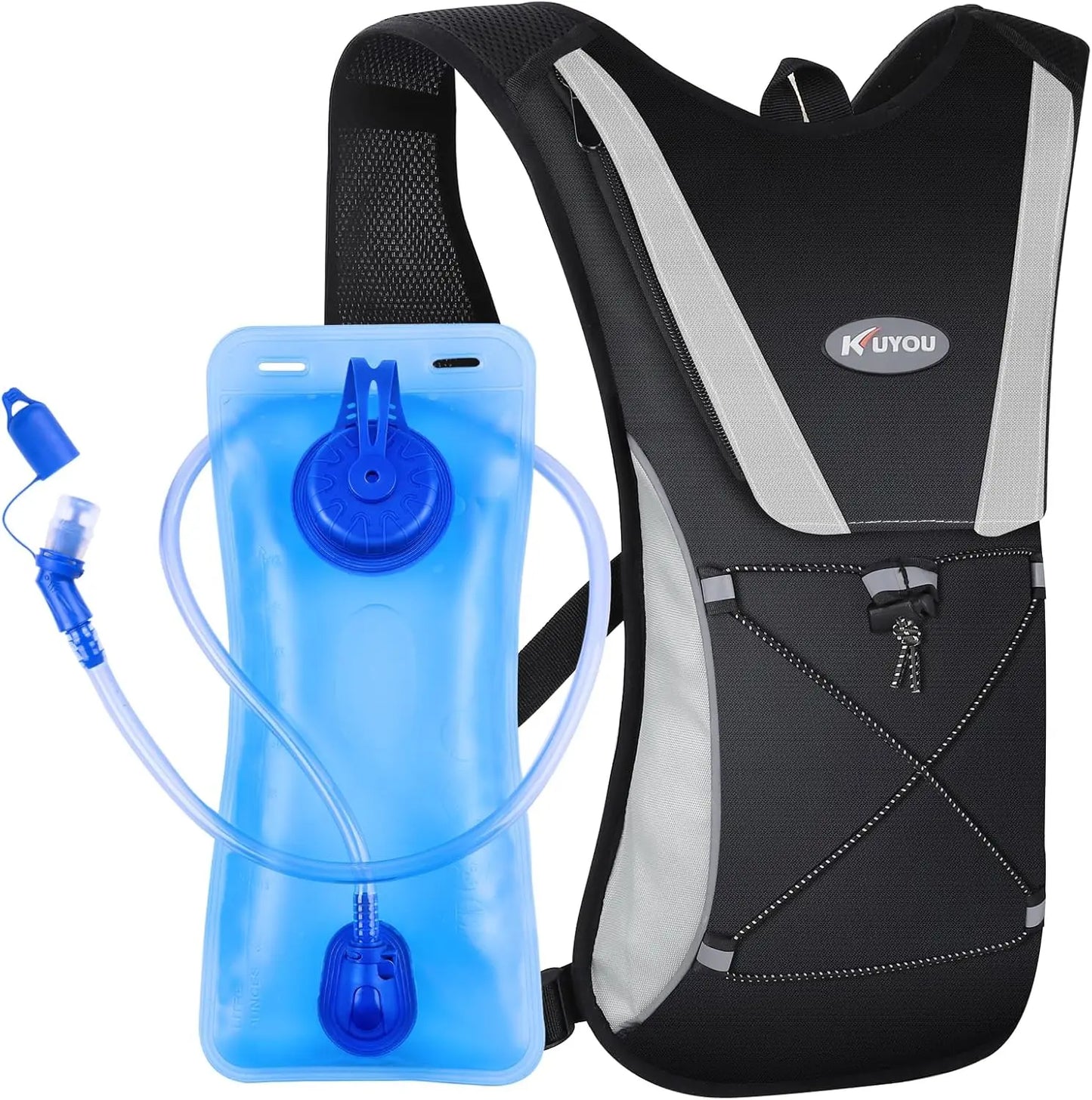 Running Hydration Vest, Lightweight Insulated Backpack with 2L Water Bladder, Adjustable Straps, Reflective for Marathon Hiking