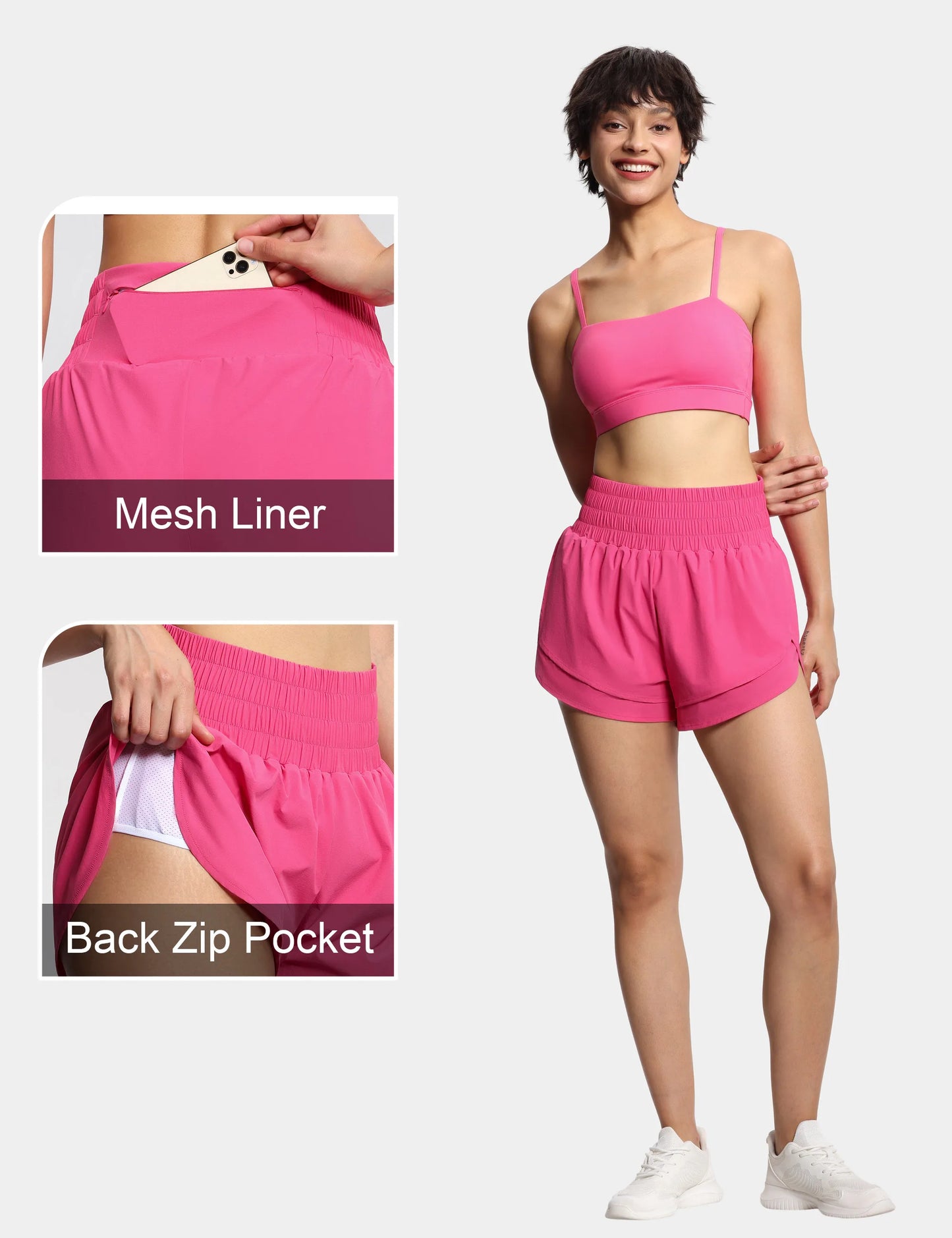 The Gym People High Waisted Quick Dry Athletic Shorts