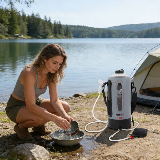 Bymaocar Portable Camp Shower With Air Pump System