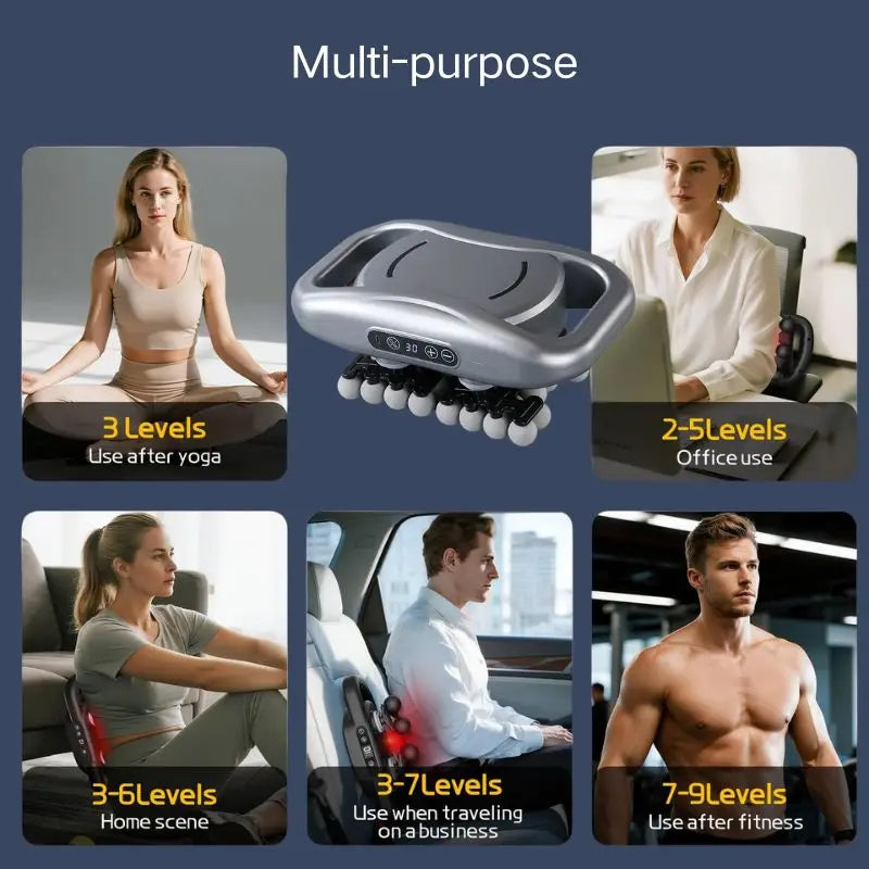 Professional Grade Muscle Massager Gun with 42 Massage Heads LED Digital Display 10min Smart Timer 9 Speed Modes Type-C Fast Cha