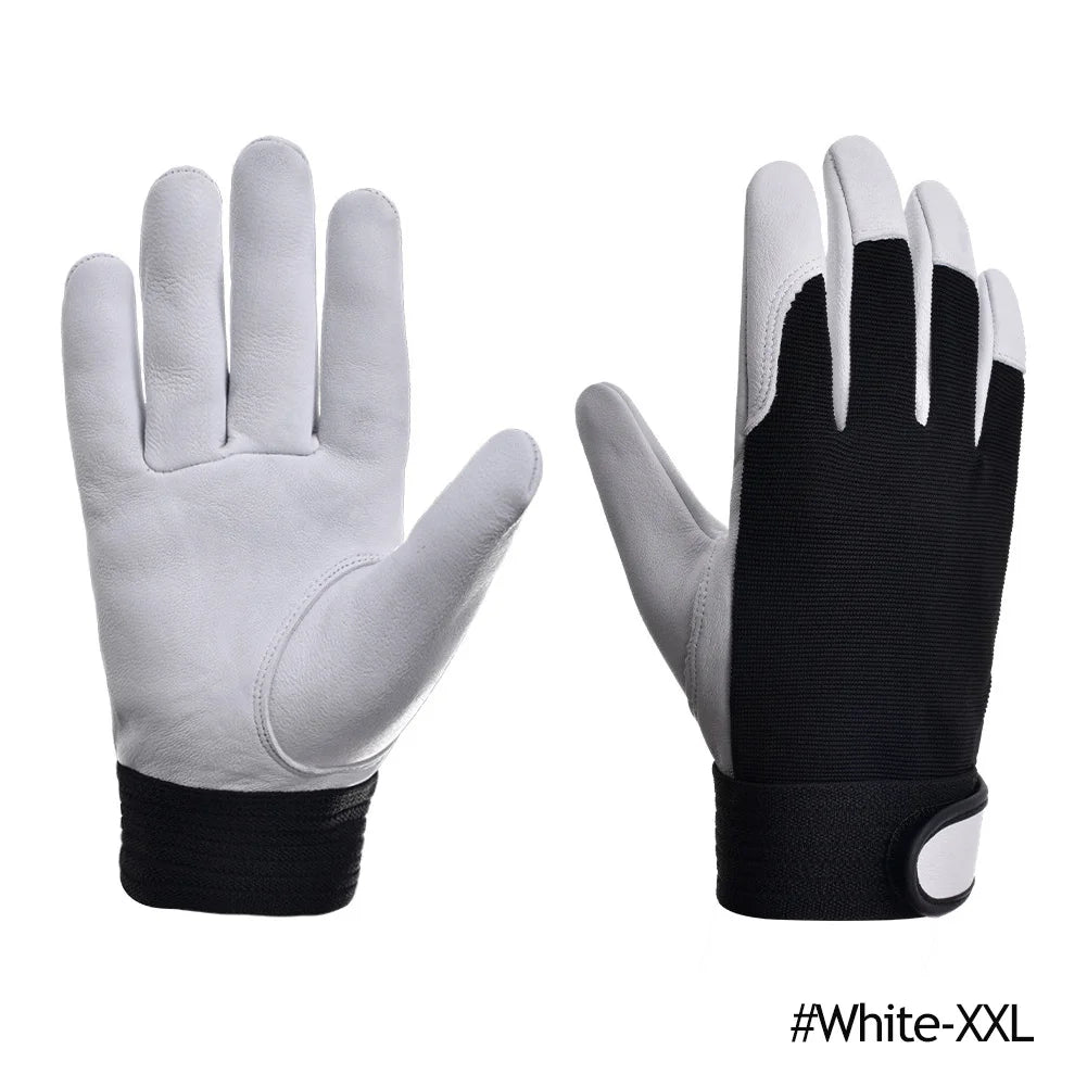 Cowhide Leather Work Gloves Safety Labour Protection Garden Sports Motorcycle Driver Workers Work Welding Wear-resistant Gloves