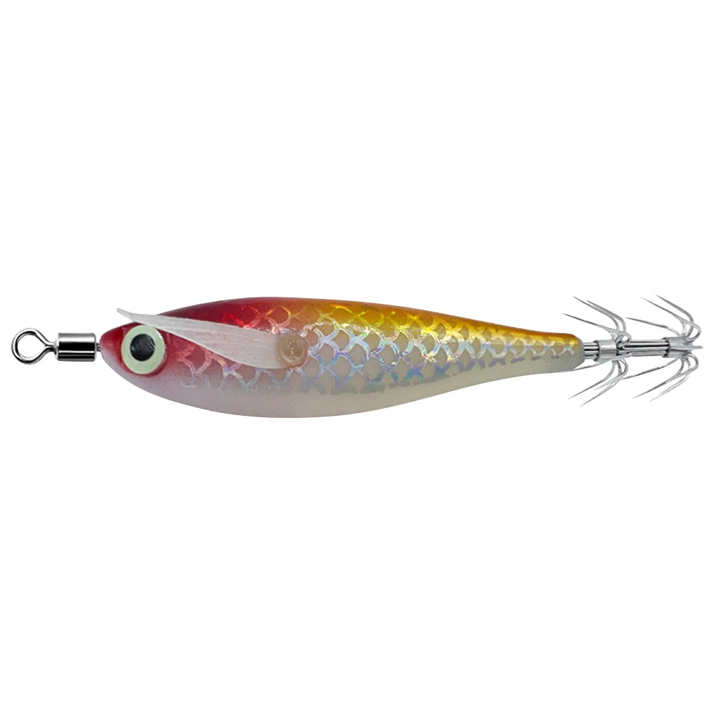 Luminous Squid Hook Squid Fishing Lure with 3D Eyes Cuttlefish Attracting Lure Glow In The Dark Squid Bait for Night Fishing