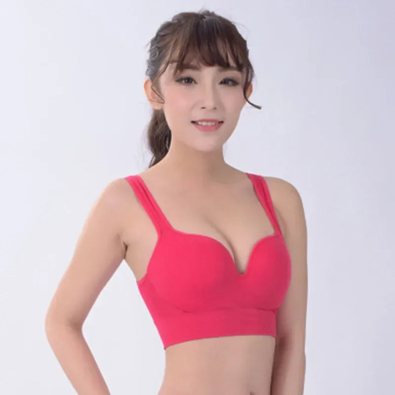 Sports Bra 5 Colors Ladies Padded Push up Yoga Fitness Daily Wear Wire Free Bra Seamless Full Cup Solid Sports Top