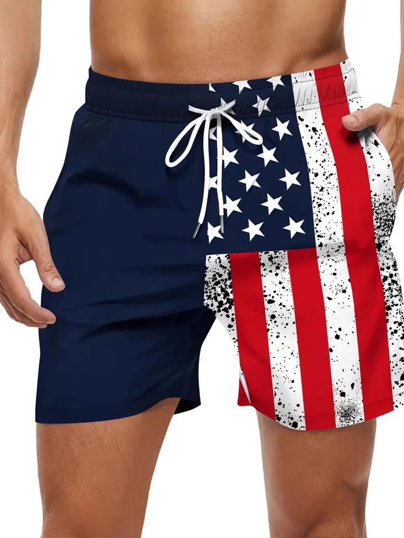 Mens Leisure Shorts with Compression Liner Stretch Beach Shorts Quick Dry with Pockets No-Chafing Board Sports Shorts